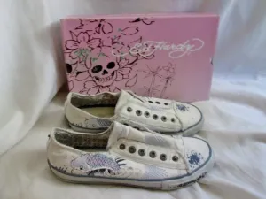 Womens ED HARDY LR DANETTE Lowrise Shoes Sneaker Trainer Sports 9 WHITE KOI