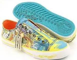 Womens ED HARDY TIEDYE Lowrise Shoes Sneaker Trainer MERMAID KOI 9 TURQUOISE FISH