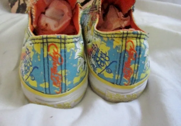 Womens ED HARDY TIEDYE Lowrise Shoes Sneaker Trainer MERMAID KOI 9 TURQUOISE FISH