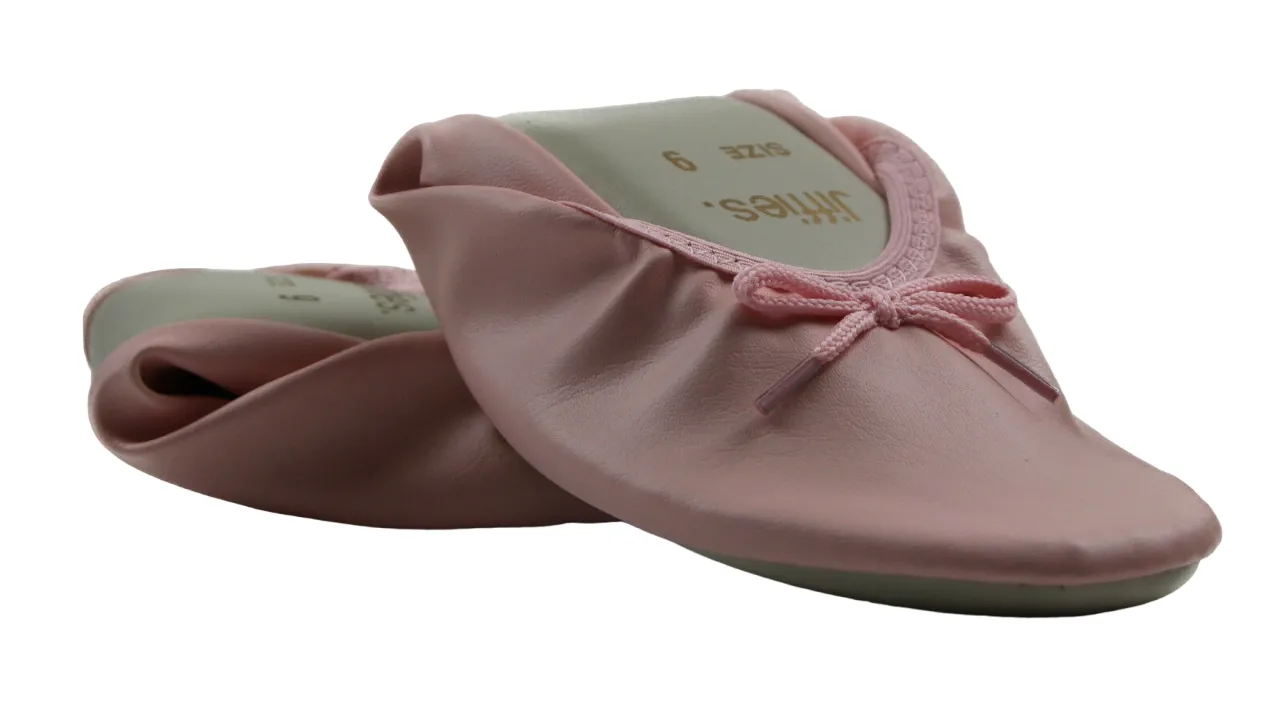 Womens Jiffies Grosby Ladies Ballet Dance Flat Flats Shoes Pink