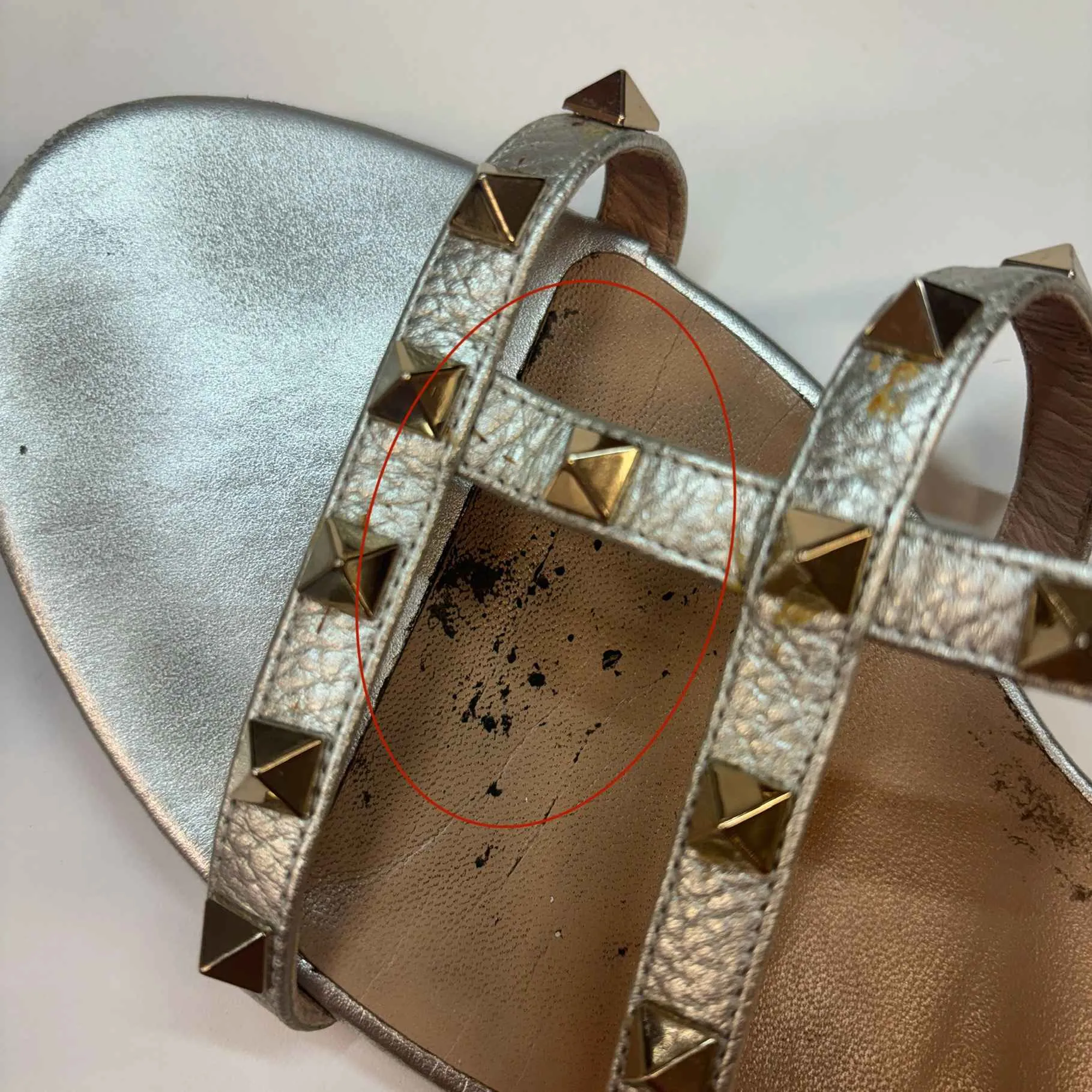 Women's Rockstud Sandals Silver Size EU 40.5 / 7.5