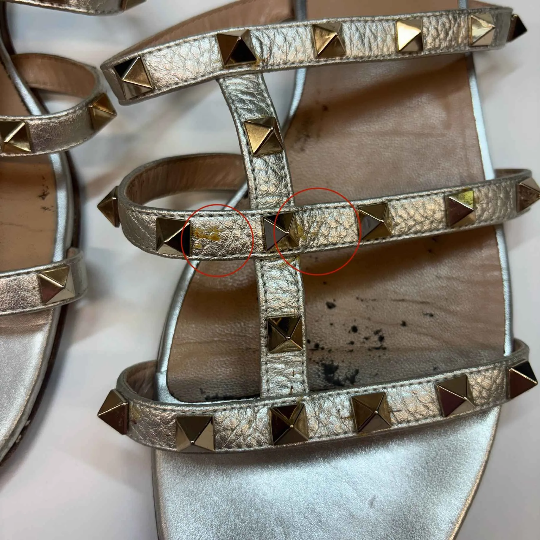 Women's Rockstud Sandals Silver Size EU 40.5 / 7.5